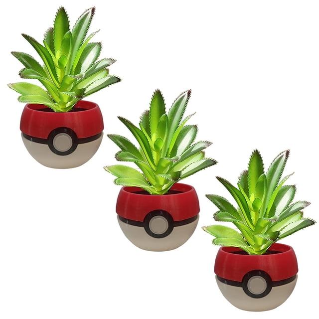 Maceta Decorativa Ballena 3D BallFlowy 3 Pzs 6.5x8.5x8.5cm Rojo Negro Blanco No incluye Planta.