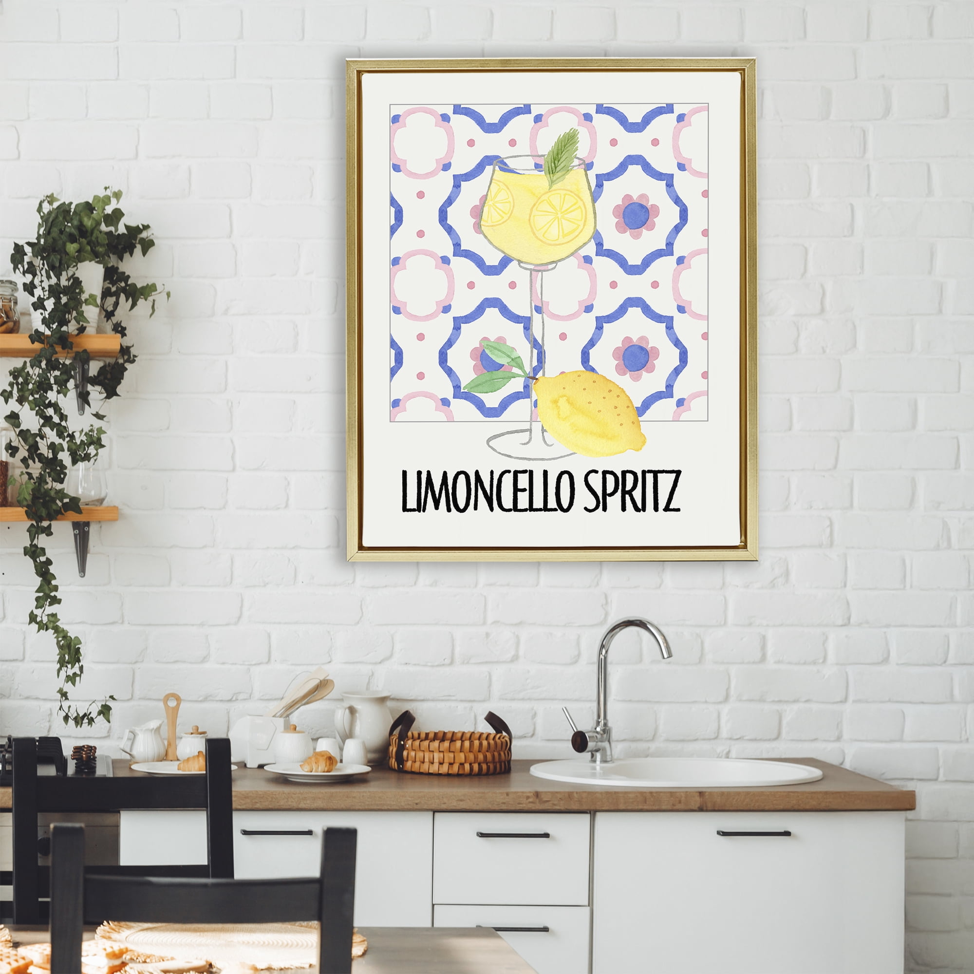 Stupell Industries Italy Spritz on My Mind Gold Framed Floater Canvas Wall Art, design by Nina Jacobs