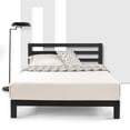 thumbnail image 2 of Mellow Modernista Classic Heavy Duty 10 Inch Metal Platform Bed with Headboard and Wooden Slats, Black, Queen, 2 of 7