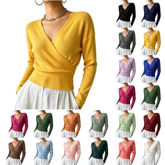 Women's Fall Winter Fashion Tops Solid Color Collar Waist Cinched Top Daily Office Wear