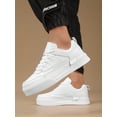 thumbnail image 4 of Men's Solid Color Grey Lace-up Front Sports Skate Shoes, Minimalist Style Round Toe Thick Bottom Height Increasing Athletic Shoes, 4 of 4