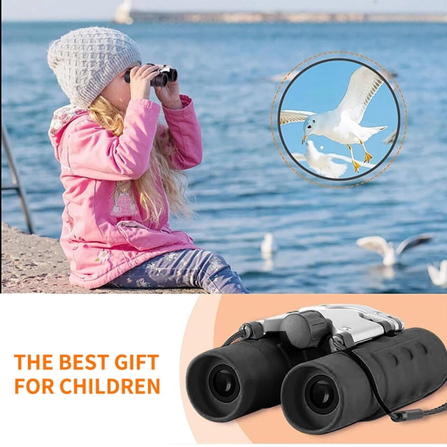 Kids Portable Binoculars 8x21 HD - Mini Outdoor Telescope for Bird Watching & Concerts, Lightweight Colorful Design with Case