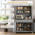 thumbnail image 6 of Kitchen Pantry Cabinet with Microwave Stand, Coffee Bar, 4 Doors & Countertop | Ample Storage Space for Hutch, Bar Cabinet, Sideboard | Easy Assembly, Multi-Purpose Furniture, 6 of 8