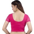 thumbnail image 3 of Chandrakala Women's Stretchable Readymade Lycra Pink Indian Ethnic Saree Blouse Crop Top Choli-X-Large (B102PIN5), 3 of 3