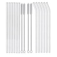 thumbnail image 1 of Klara reusable glass straws set of 12 straight and bent with cleaning brush, 1 of 5