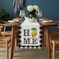 thumbnail image 2 of Lemon Table Runner - 120 Inch Long, Kitchen Dining Table Runner Dresser Scarves, Summer Botanical Black White Plaid Pastoral Farmhouse Decor for Coffee Tables Wedding Party Banquet, 2 of 8