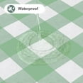 thumbnail image 2 of Square Waterproof Vinyl Table Cloth, Buffalo Flannel Backed Tablecloth, Wipeable Plastic Table Cover for Christmas (60" x 60", Sage Green and White), 2 of 7