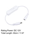 thumbnail image 5 of Uxcell Interruptor de palanca en línea de 12V CC con cable de alimentación macho a hembra de 5.5x2.1mm blanco 2 piezas, 5 of 5