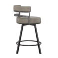 thumbnail image 4 of Tabouret de Comptoir Pivotant en Métal Gene et Similicuir Gris, 4 of 8