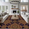 thumbnail image 3 of Large Area Rugs for Living Room Bedroom, Dark Brown 6'x9' Rug Washable Carpet Runner Indoor Outdoor, Vintage Abstract Flowers Pattern Non Slip Floor Mats Rug for Kitchen, Playroom, 3 of 8