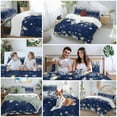 thumbnail image 5 of Winter Snowflakes Bright Bedding Duvet Cover Set Queen Size 4 Pieces Yellow Christmas Star Xmas Navy Blue Bedding Set with Zipper Closure,1 Comforter Cover 90x92 Inches 1 Flat Sheet & 2 Pillow Cases, 5 of 7