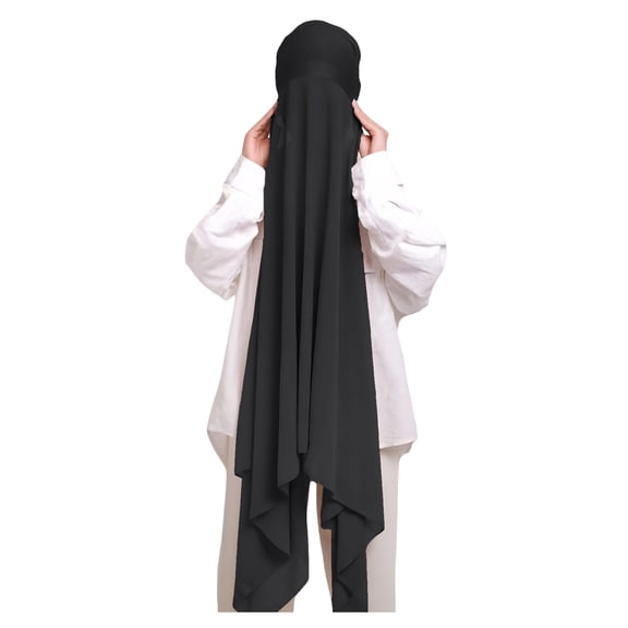 Muslim Chiffon Instant Hijab Head Scarf with Matching Tie Back Jersey Undercap