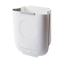 geerera Hanging Folding Trash Can for Kitchen Cabinet Door, Wall Mounted Waste Bin With Pressure Ring for Kitchen Bathroom Dormitory Living Room
