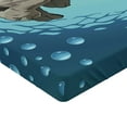 thumbnail image 2 of Ambesonne Animal Fitted Sheet, in Tropic Ocean, Twin Size, Slate Blue Turquoise, 2 of 3
