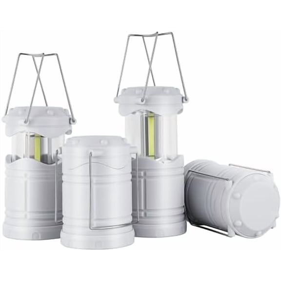 LED Camping Lantern, 4 Pack Battery Powered Flashlight for Power Outages, Portable Collapsible Hanging Light Essential for Home, Outdoor, Emergency Lamp Survival Kit Gear for Hurricane, B4LW