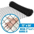 thumbnail image 2 of Fencer Wire 9 Gauge Black Vinyl Coated Galvanized Steel Chain Link Fence Fabric, Diamond Mesh Size 2-3/8 Inch, Galvanized&nbsp;Fencing Wire Roll for Garden and Animals Enclosure (6ft. x 50ft.), 2 of 9