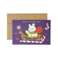 thumbnail image 1 of Clearance! Bunny Creative Cute Cartoon Christmas Greeting Card Christmas Blessing Card, 1 of 1