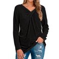thumbnail image 3 of Camiseta de mujer Jumpingount con cuello en V manga larga color negro XXL, 3 of 6