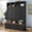Black + MDF, variant on ChenyueFurn Farmhouse Entryway Organizer, Hall Tree Bench with Cubbies, Hooks & Storage Cabinet,Black