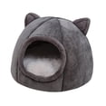 thumbnail image 4 of Cama de gato para gatos de interior con cueva de gato de bola Antideslizante y resistente al agua Fondo cerrado Casa de gato para animales pequeños , Gris oscuro Sunnimix Cama nido, 4 of 8