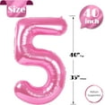 thumbnail image 5 of Number Balloon 40 Inch for Birthday Decorations, Large Foil Balloon Numbers, Mylar Giant Birthday Balloon for Boy Girls Women Men, 5 of 17