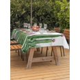 thumbnail image 3 of Outdoor Tablecloth with Umbrella Hole for Patio/Picnic/Party/Camping, Green Cactus Tropical Waterproof Table Cloth Rectangle Table Cover Washable, Grey Wooden Summer (60"x 120"), 3 of 8
