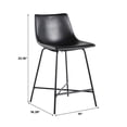 thumbnail image 4 of Pemberly Row Upholstered Metal Counter Stool with X Base in Black, 4 of 12