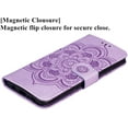 thumbnail image 5 of Mandala Case for Samsung Galaxy S23 5G, Premium Leather Flip Wallet Card Slots Magnetic Stand Protective Ultra Slim Shockproof Case with Lanyard, Embossed Flip Cover - Purple, 5 of 17