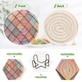 thumbnail image 4 of Yayeee 6 PCS Drink Coasters with Holder Set Woven Absorbent Round Tabletop Hot Pad, Pink Shimmering Pattern, 4 of 7