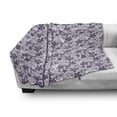 thumbnail image 3 of Floral Soft Flannel Fleece Throw Blanket, Graphic Abstract Gardening Theme with Petals and Curves, Cozy Plush for Indoor and Outdoor Use, 50" x 60", Purple Grey Purple, by Ambesonne, 3 of 6