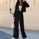 thumbnail image 5 of Pantalones Traje de dos piezas para mujer, Blazer de Color sólido, conjuntos de 2 piezas, trajes de trabajo femeninos Cgtredaw Negro T S para Mujer, 5 of 5