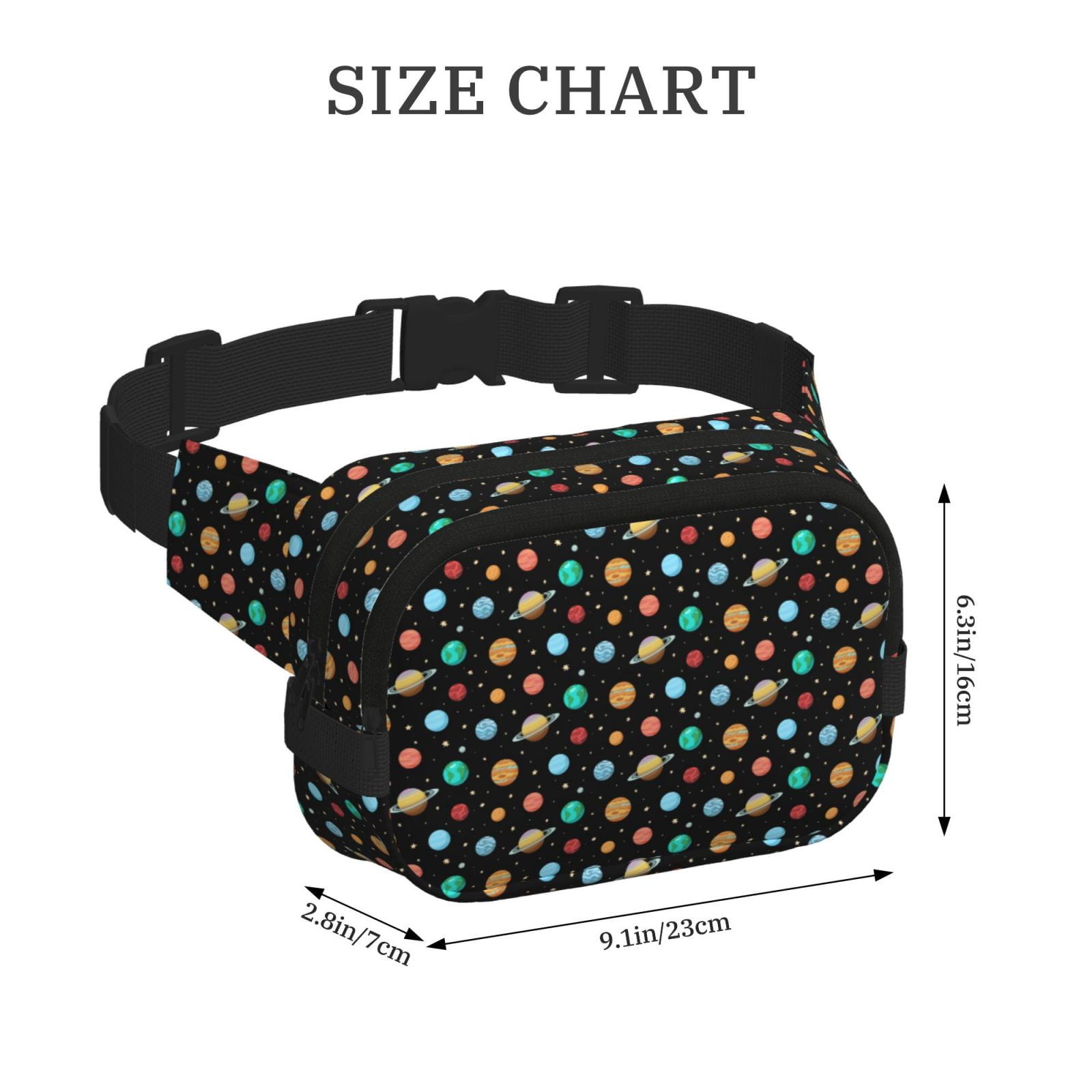 Kuqiui Solar System Planets Space Print Fanny Packs for Women Cross Body Waist Bag Fashionable Fanny Pack Designer Workout Hiking Waist Pack Running Travel Gym