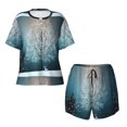 thumbnail image 5 of "Wukai Winter Rabbit Women's Pajama Set - Short-Sleeve Top and Shorts with Elastic Waistband and Pockets for Loungewear, Yoga, and Casual Wear-4X-Large, 5 of 8