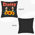 thumbnail image 6 of Set of 2 18x18in Throw Pillow Covers with Vibrant Floral Design - Sunflowers & Daisies on Dark Background Perfect for Couch Bed Car, 6 of 8