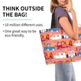 thumbnail image 2 of Fotbe Cartoon with Traffic Elements Bolsa Tote Estética de Lona con Estampado para Mujer - Bolsa Reutilizable de Hombro Casual para Vacaciones, Compras, Trabajo y Gimnasio, 2 of 8