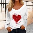 thumbnail image 2 of Inverlee Valentine's Day Shirts Women Plus Size Love Heart Print Tees Work Long Sleeve Blouse V Neck Holiday T-shirt Tops Valentines Day Gifts for Teen Girls, 2 of 5