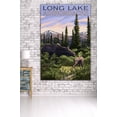 thumbnail image 3 of Long Lake, New York, The Adirondacks, Moose and Baby Calf (36x54 Giclee Gallery Art Print, Vivid Textured Wall Decor), 3 of 3