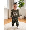 thumbnail image 4 of Loicainy Infant Baby Girl Fall Outfits 3 6 12 18 Months Cute Long Sleeve Romper and Camo Pants Bow Headband Clothes Set, 4 of 9