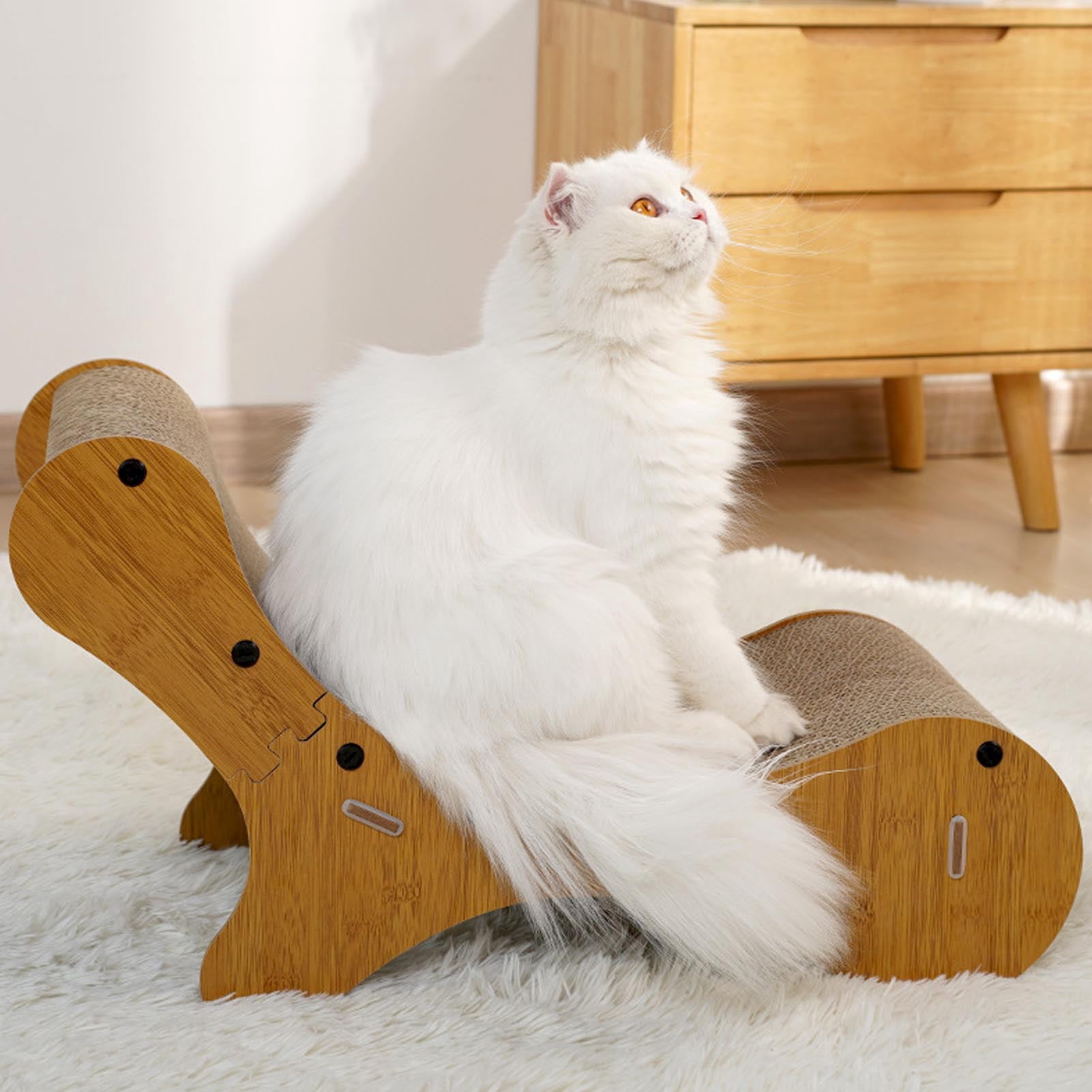 Rascador Para Gatos Con Base Elevada Y Almohadilla De Sisal | Cama Y Poste Rascador En Uno - Portátil