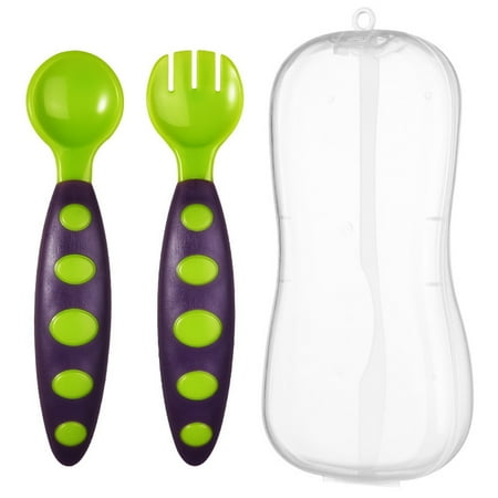 

TUTUnaumb 2022 Winter Clearance The First Training For Self-Feeding Bpa-Free Baby Spoon And Fork Tableware-Purple