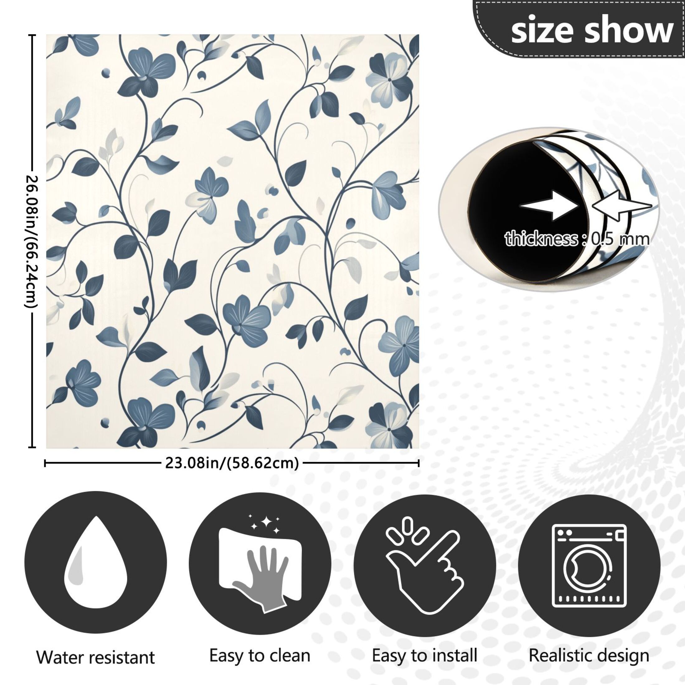 Dishwasher Magnetic Sticker 23x26 Inch Refrigerator Magnetic Sticker Washing Machine Magnetic Sticker Kitchen Panel Magnetic Sticker Home Decor Cool Cartoon Flowers