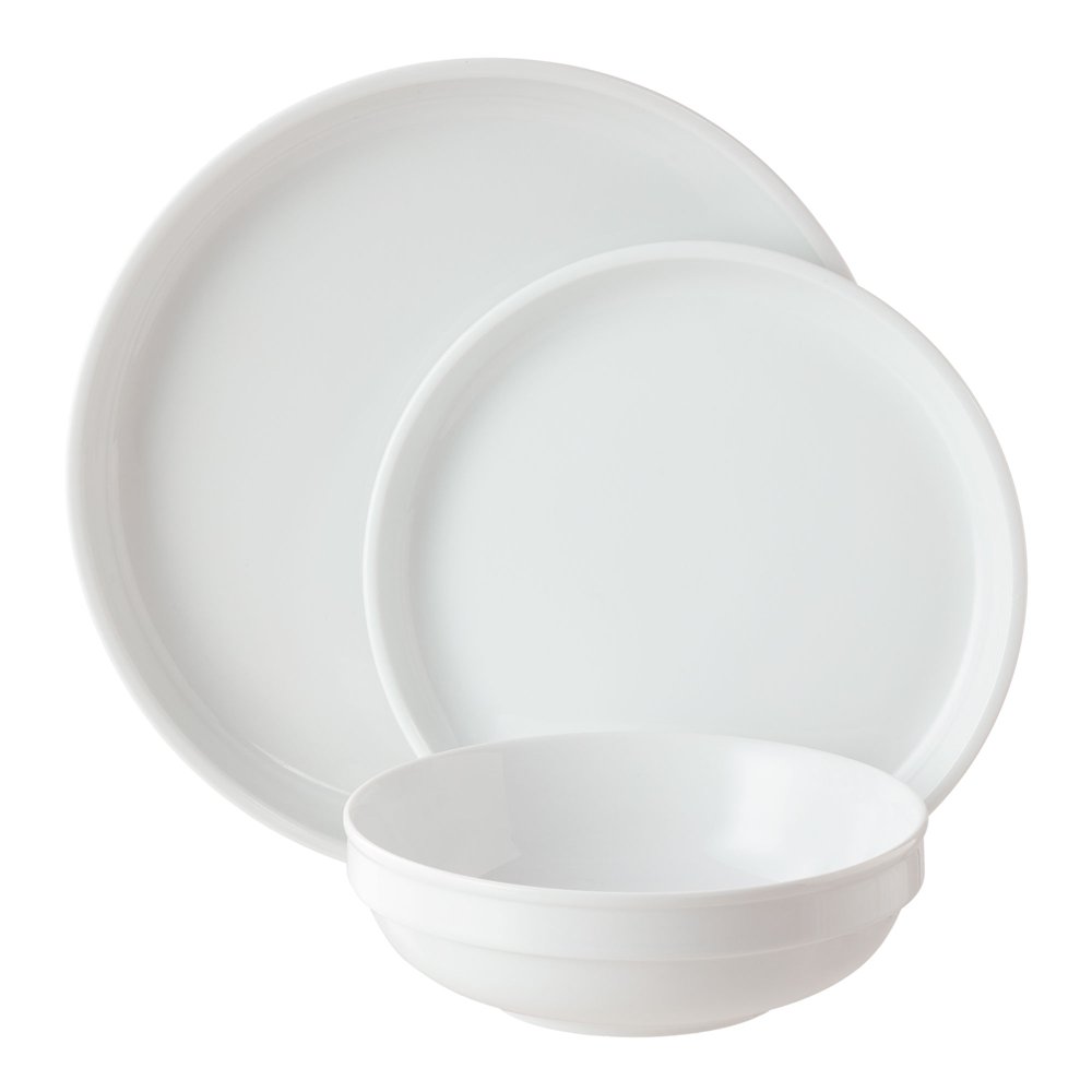 Better Homes & Gardens Stacked Seger White Dinnerware Set, 12Pieces