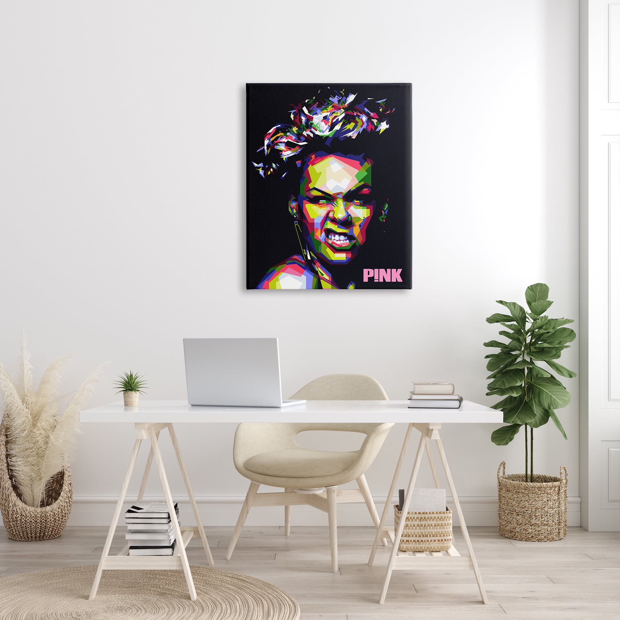 Stupell Industries Modern Pink Portrait Abstract Geometric Pattern Bold Shapes, 30 x 40, Design by Birch&Ink