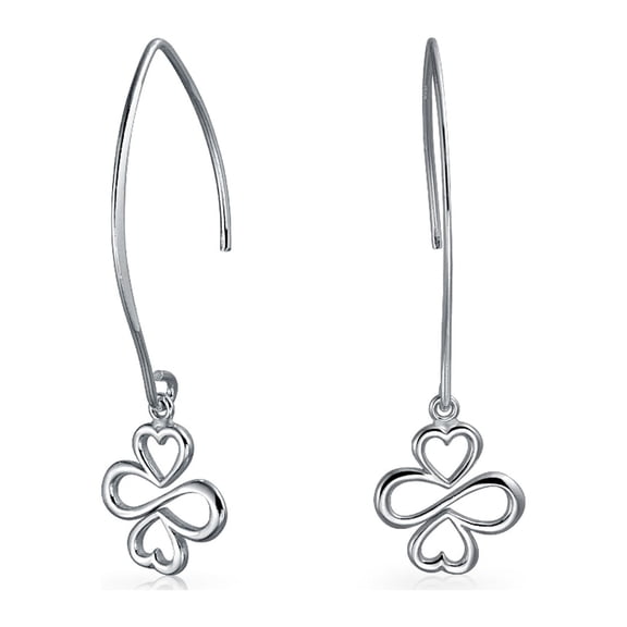 Bling Jewelry Womens Ayllu Amulet Dangle Earrings Sterling Silver Infinity Clover Threader Design