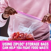 Ziploc® Quart Storage Bags, Stay Open Design, Easy to Fill, 48 Count