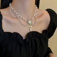 thumbnail image 1 of Collar gargantilla vintage con borlas en capas y perlas brillantes para mujer, collares sencillos de oro a la moda para mujeres y niñas, 1 of 3