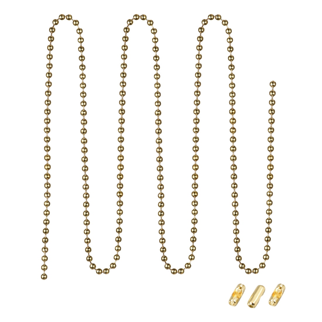 Pull Chain Extension Brass Beaded Chain 40 Inch with 3 Connectors for Light/ Fan