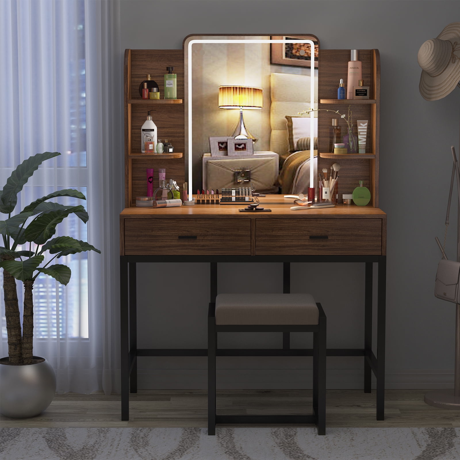 Buy Vanity Set with Lighted Mirror, Makeup Vanity Dressing Table with