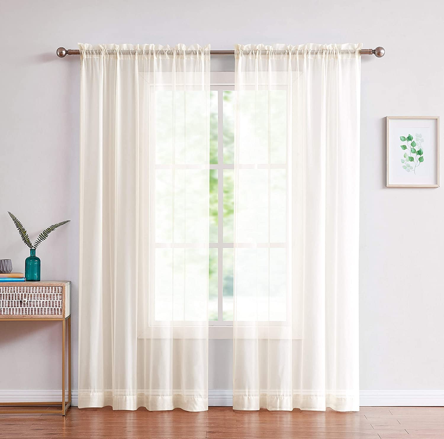 DecoSource LinenZone Amazing Sheer 2Piece Rod Pocket Sheer Panel