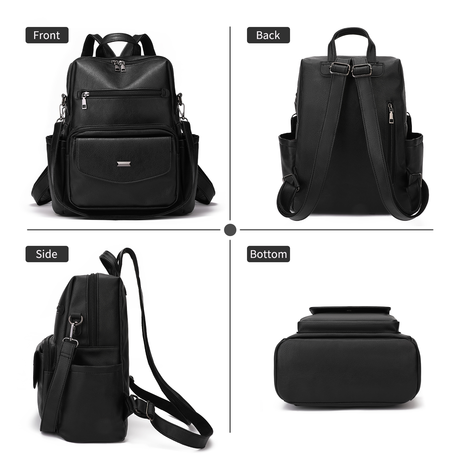GOIACII Women's Leather Backpack Purse 2-Piece Set photo 2